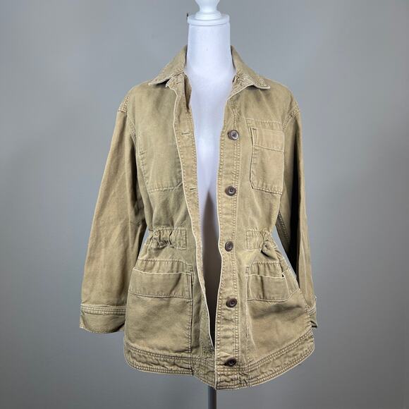 Everlane The Cinchable Chore Jacket 100% Cotton Tan Size Small - Picture 5 of 8